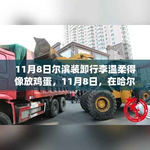 哈尔滨行李装卸现场,温柔如放鸡蛋,展现成长自信与力量