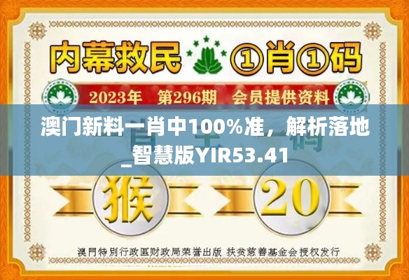 澳门新料一肖中100%准,解析落地_智慧版YIR53.41
