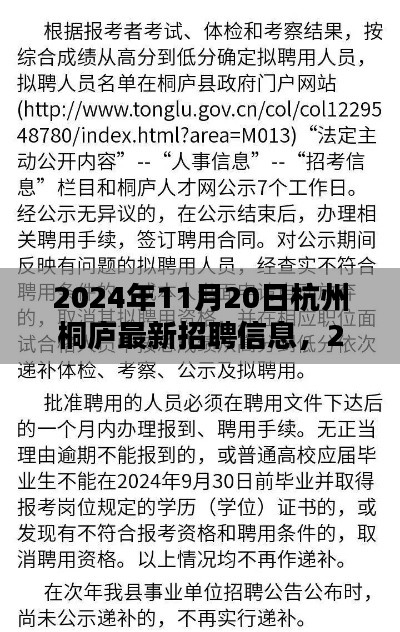 2024年杭州桐庐最新招聘信息全攻略,轻松求职,掌握最新岗位信息