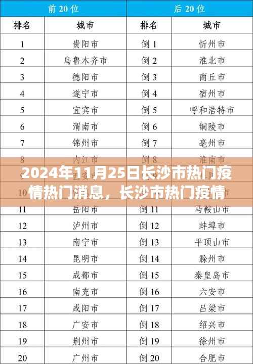 长沙市疫情动态，热门消息下的公众关注焦点与个人观点探讨（2024年11月25日）