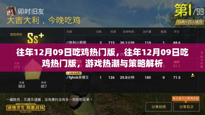 往年12月09日吃鸡热门版,游戏热潮与策略深度解析
