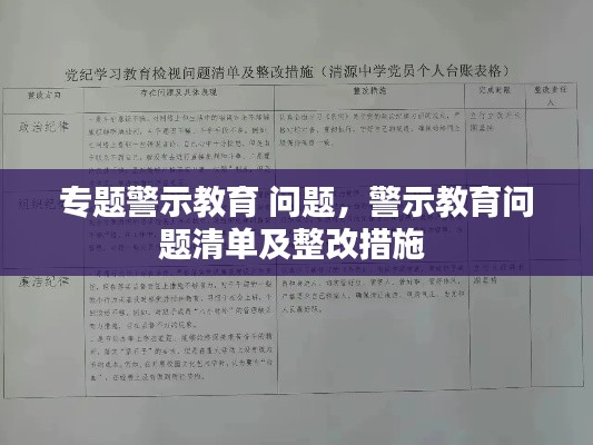 专题警示教育 问题,警示教育问题清单及整改措施