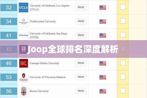 Joop全球排名深度解析