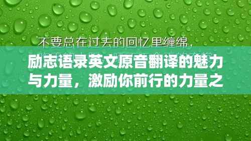 励志语录英文原音翻译的魅力与力量,激励你前行的力量之源